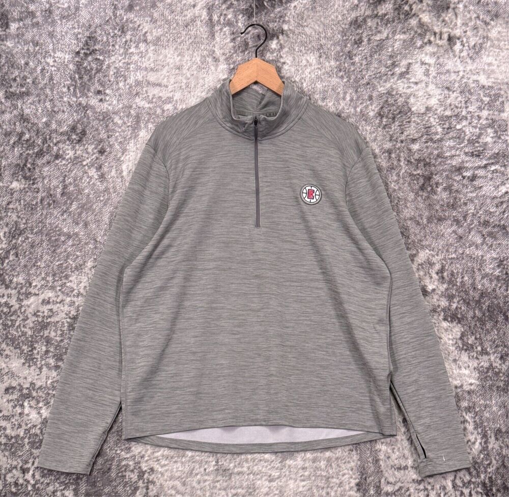 Nike 1/4 Zip XL Mens NBA Los Angeles Clippers Gray Dri Fit Sweatshirt Pullover